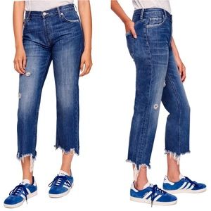Free People Maggie Ripped Crop Straight Leg Jeans